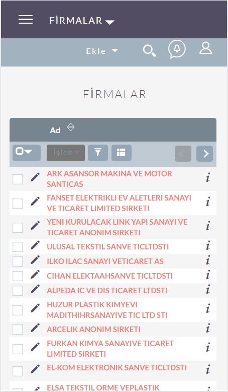 SuiteCRM Firmalar