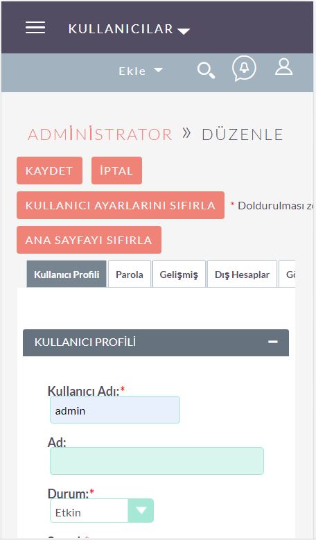 SuiteCRM Kullanıcı