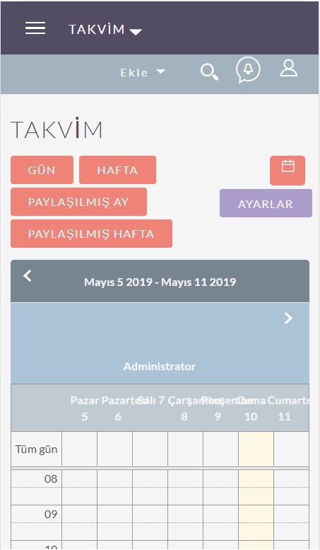 SuiteCRM Takvim